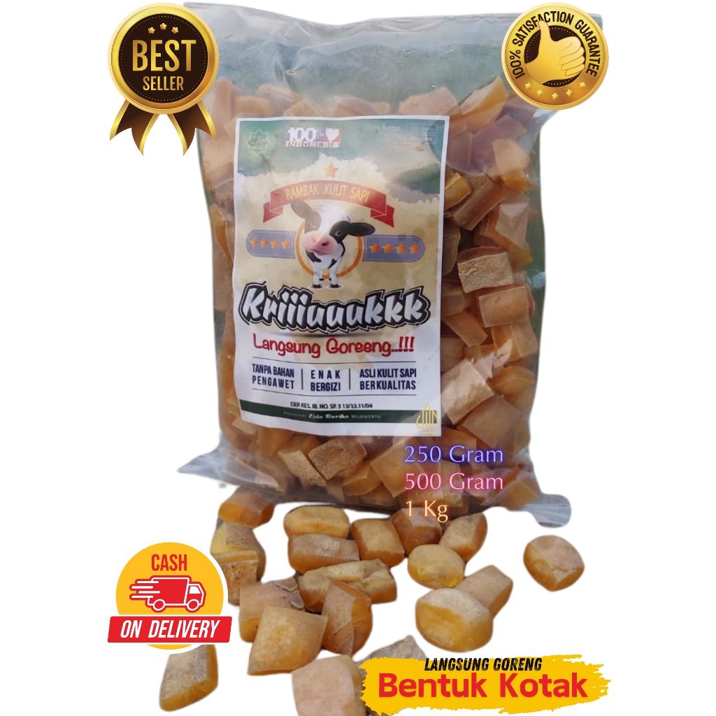 

Rambak Kulit Sapi Original Gurih, 1 Kg Langsung Goreng Kriuk