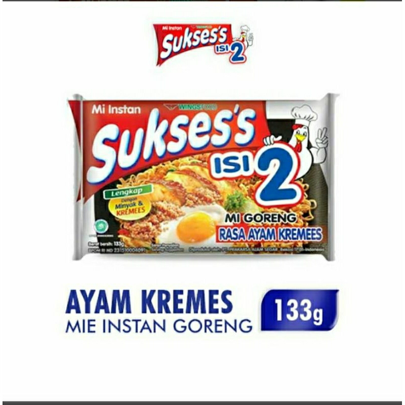 

Sukses's Isi 2 Mi Instan Goreng Ayam Kremees 133 g