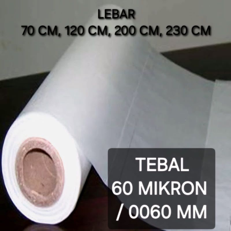 TERPAL PLASTIK 60 MIKRON BENING bahan PE | Plastik HDPE ROLL  gulung rol besar jumbo kuat tebal | ra