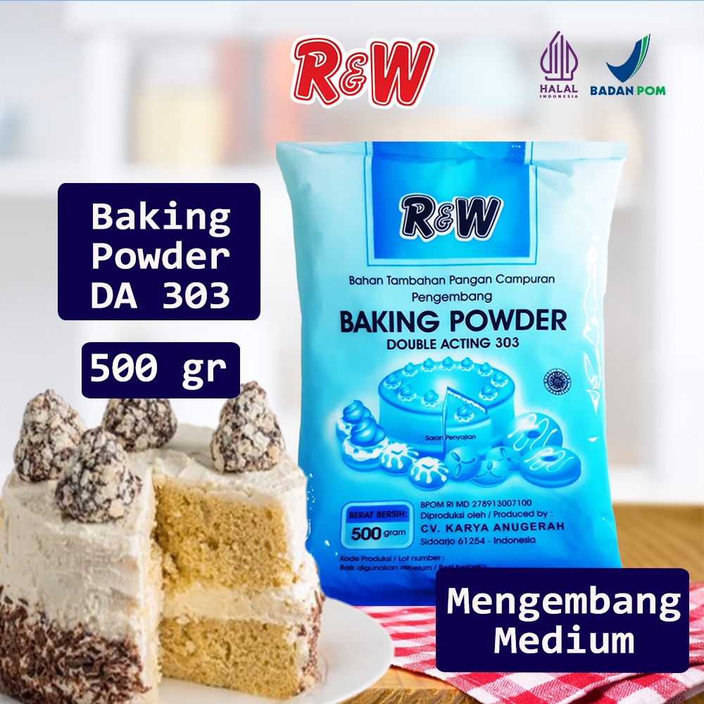 

Baking Powder Double Acting DA 303 Pengembang Kue Rajawali R&W RW 500 gr