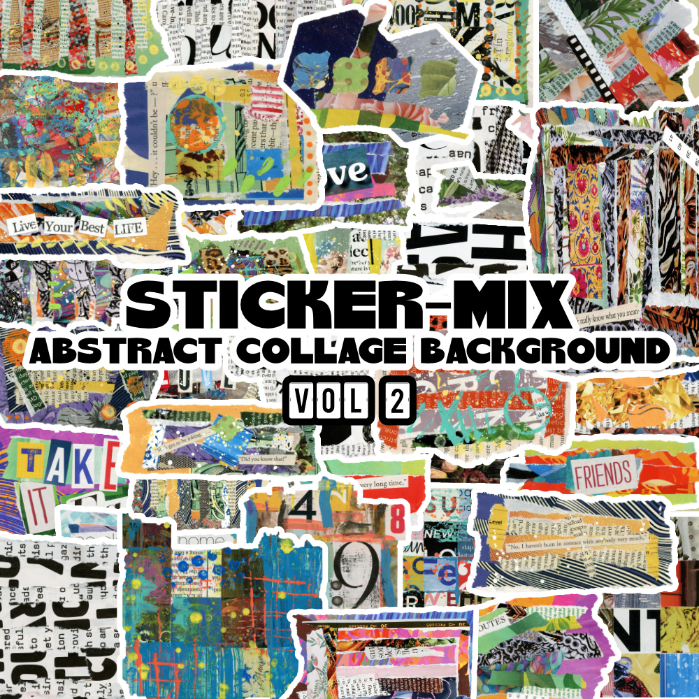 

Sticker Pack Abstract Collage Vol. 2 Stiker retro case hape laptop koper buku helm