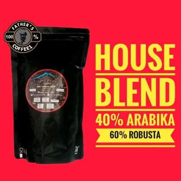 

House Blend 1 Kg Arabika 40% Robusta 60% Kopi Sangrai/Biji/Bubuk Berat 250g, 500g, 1Kg Spesial Blend Espresso, Es Kopi Susu,Tubruk. Americano, Latteart. cappucino.Termurah,Terdekat,Terlaris,Terenak.