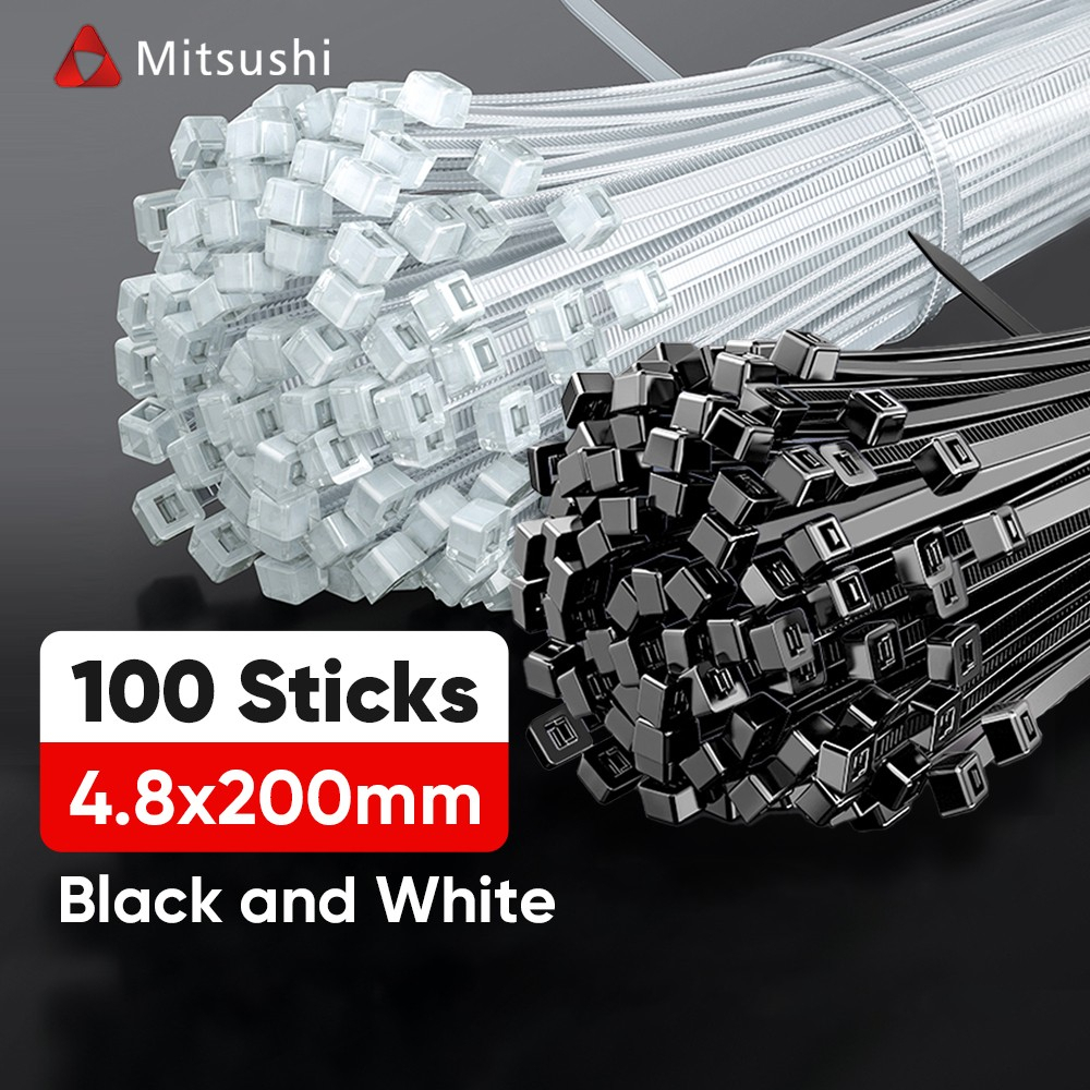 

Mitsushi Kabel Ties Nilon Putih/Hitam- Cable Tie Pengikat Kabel 1Pack isi 50/100PCS