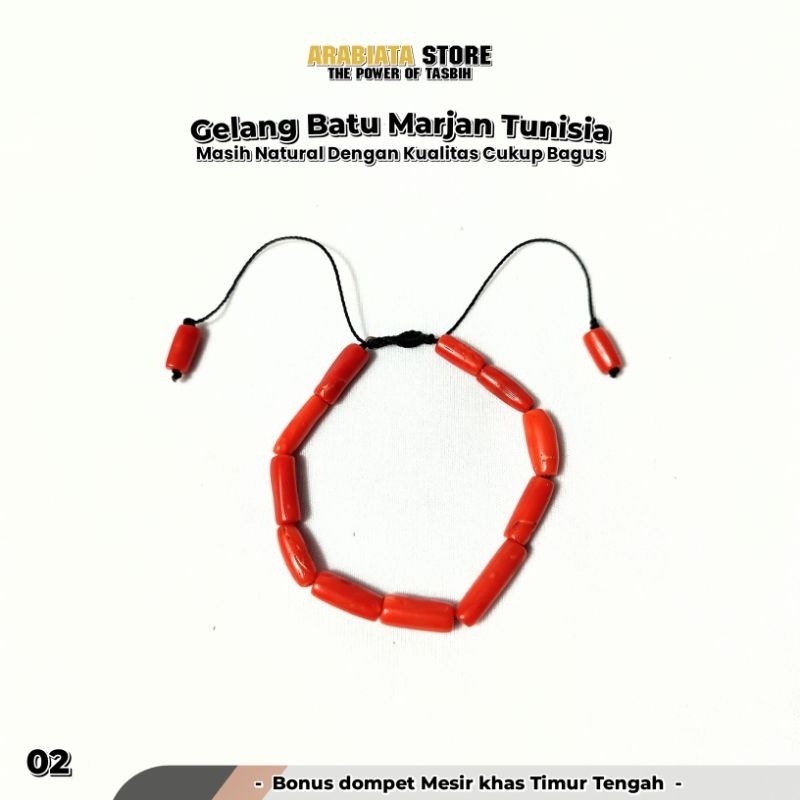 Gelang Marjan Tunis Tunisia Natural Asli Import Mesir Marjan Mediterania