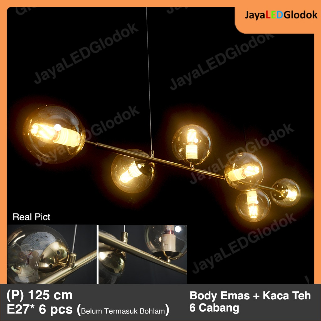 Lampu Gantung Minimalis Ruang Makan Mini Bar Kitchen Island Kaca Teh 22