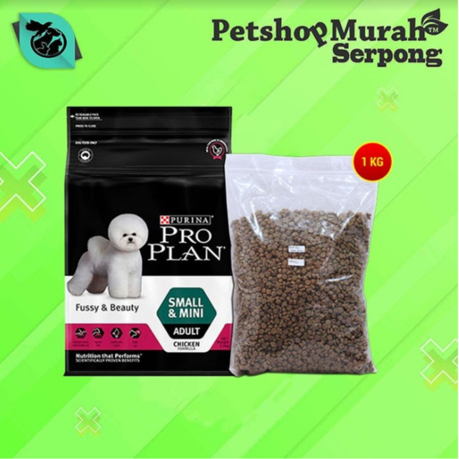 Makanan Anjing Pro Plan Dog Fussy & Beauty Adult Small Mini Repacking