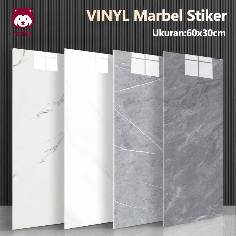Wallpaper Kamar Mandi  Anti Air Motif Marmer/Wallpaper dinding VINYL Marble 30 x 60 cm  Lantai Vinyl