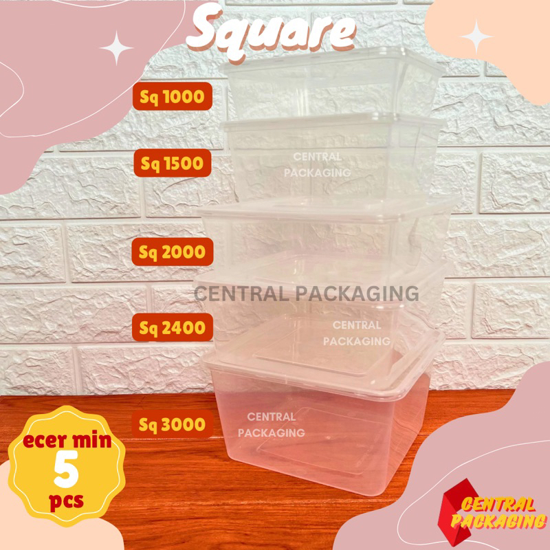 [ECER MIN ORDER 5 PCS] Thinwall Merk Victory Square 1000ml 1500ml 2000ml 2400 ml 3000ml / Kotak Maka