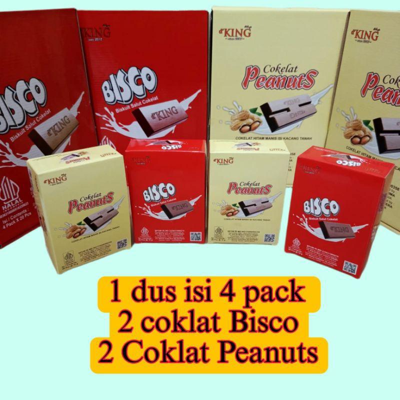 

Cokelat Bisco d'KING mix Cokelat Peanuts hitam manis kacang tanah