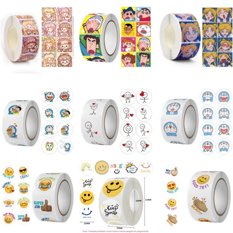 

±500 PCS STIKER ROLL DIY CAR CARTOON EMO DAY STICKER LABEL TEMPEL