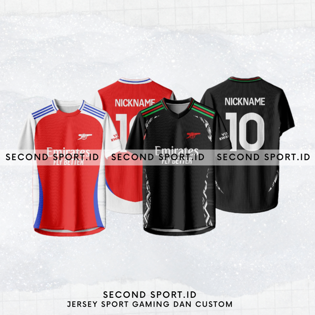 BAJU JERSEY SEPAK BOLA ARSENAL TERBARU 2024-2025 FREE NAMA & NO PUNGGUNG ATASAN SETELAN PRIA WANITA 