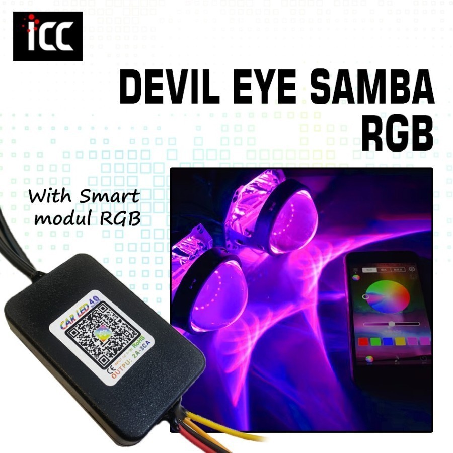 ORIGINAL DEVIL EYE RGB MATRIX WELCOME LIGHT 2023 NEW DEVIL RGB KONEKSI HP IOS / ANDROID BLUETOOTH 21