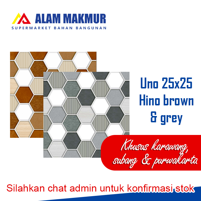 Keramik lantai 25x25 Uno Hino grey/brown