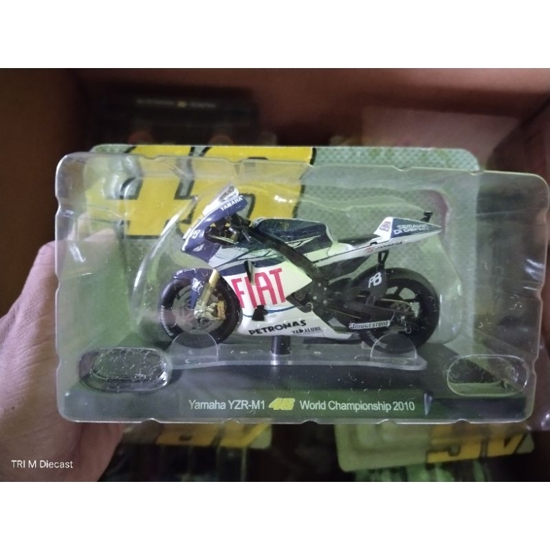 miniatur Diecast Yamaha YZR-M1 Rossi 2010 skala 1:18