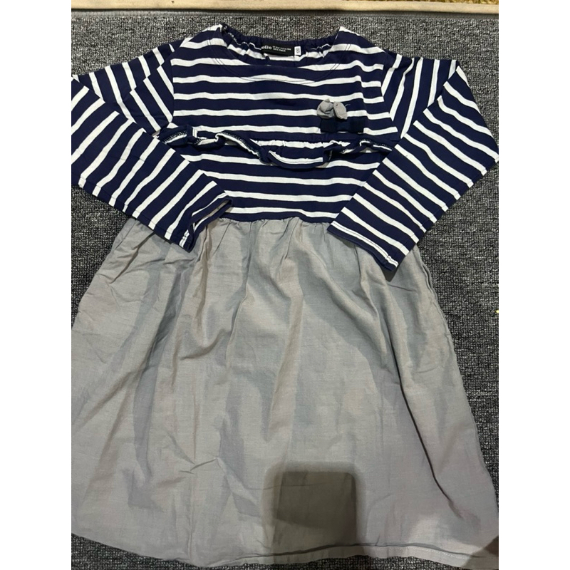 Preloved Dress anak motif salur brand Bebe
