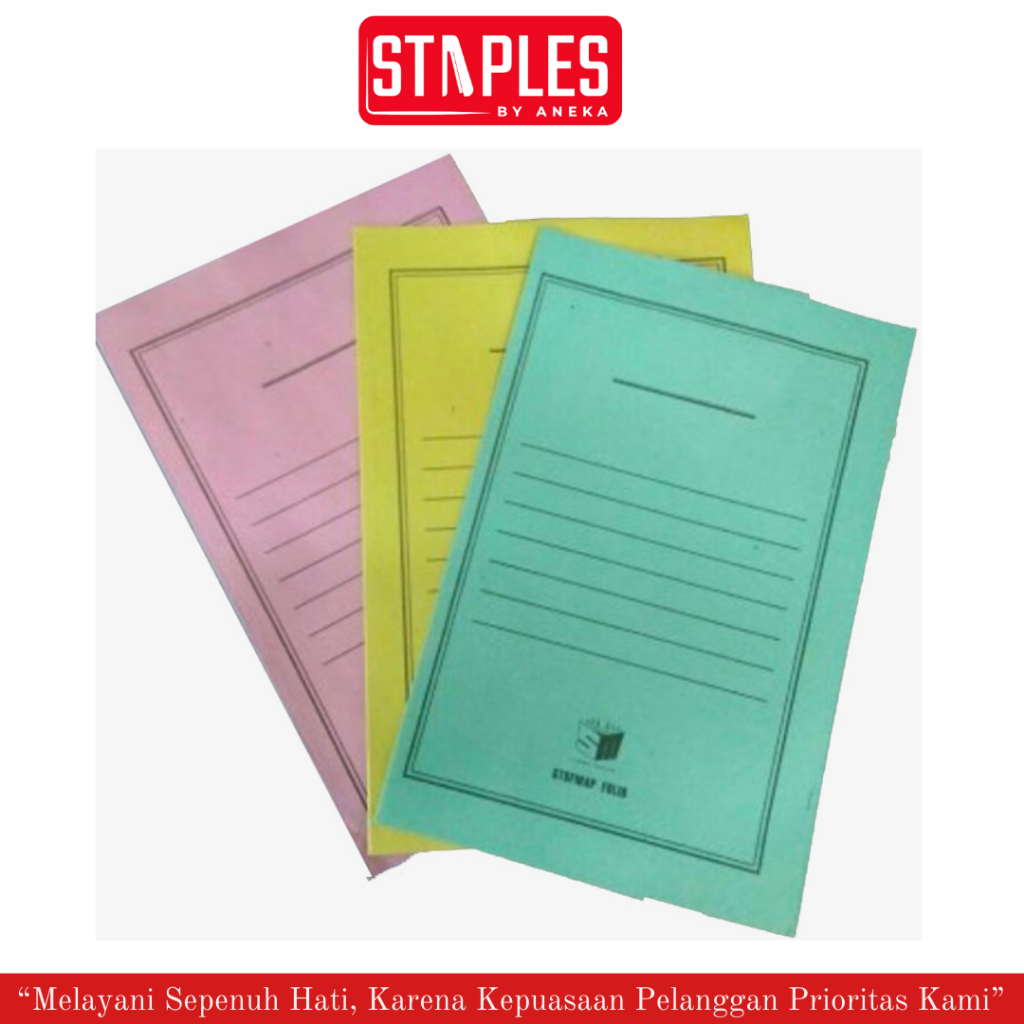 Stopmap / Map Kertas Biasa Folio Pink, Kuning, Biru, Hijau