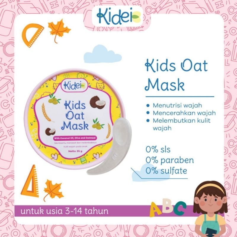 MASKER WAJAH ANAK ALAMi | KIDS OAT MASK BPOM HALAL | MASKER ANAK OATS