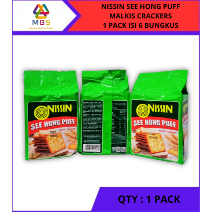 

HARGA 1 PACK ISI 6 BUNGKUS NISSIN SEE HONG PUFF MALKIS CRACKERS