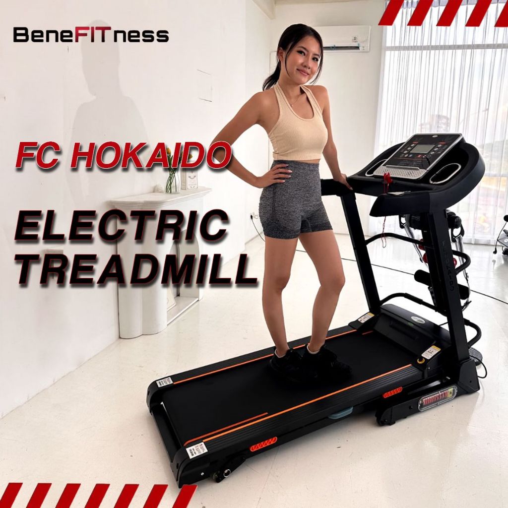 Alat Fitnes Treadmill Elektrik Lipat FC Osaka & FC Hokaido, Portable, Low Watt, Murah Terbaik
