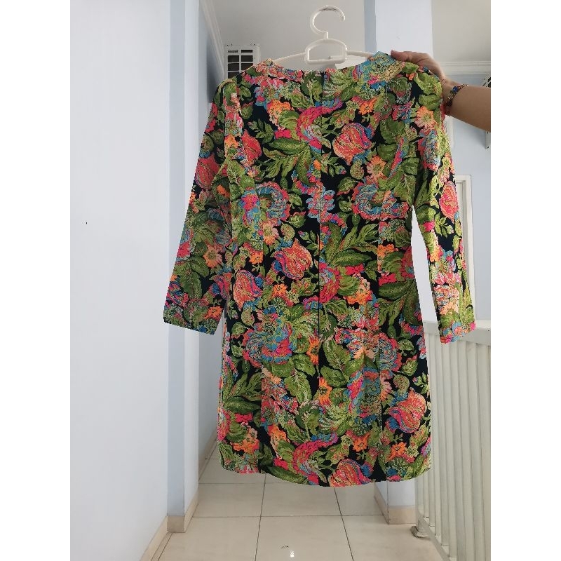 Preloved Dress Lengan Panjang/Dress Motif/Mini Dress Motif/Dress Korea/Korean Dress