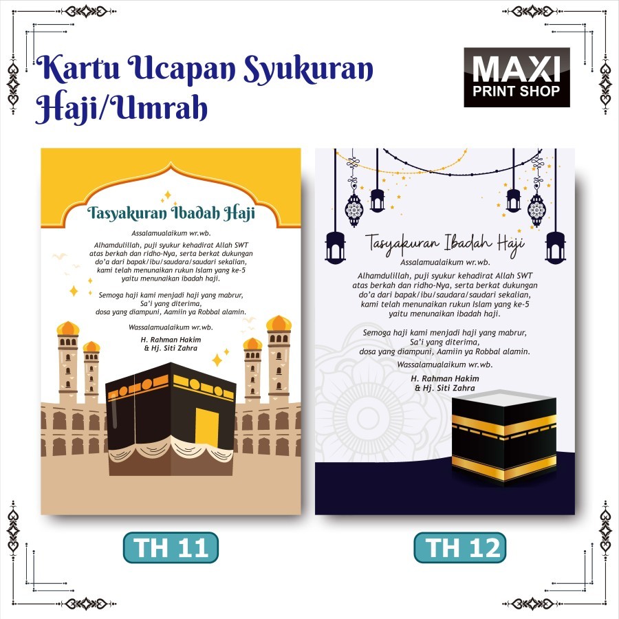 MAXI - Kartu Ucapan Syukuran Haji dan Umrah / Souvenir Haji Umroh / Ucapan Oleh-Oleh Haji & Umroh 2