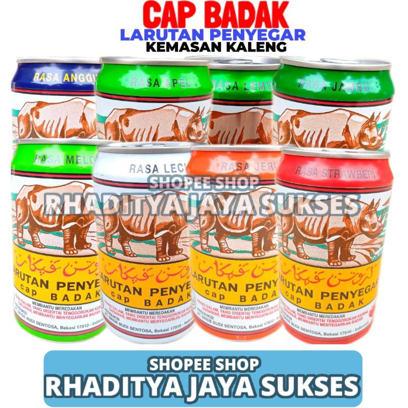 

Larutan Penyegar Cap Badak Kaleng Buah 320gr