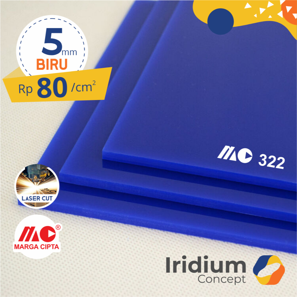 

Akrilik Lembaran Biru 5mm / Acrylic Sheet Blue 5 mm Custom Laser