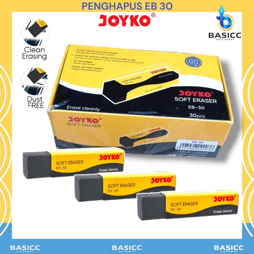 

Joyko Eraser Penghapus Hitam EB-30 | @1Kotak=30Pcs