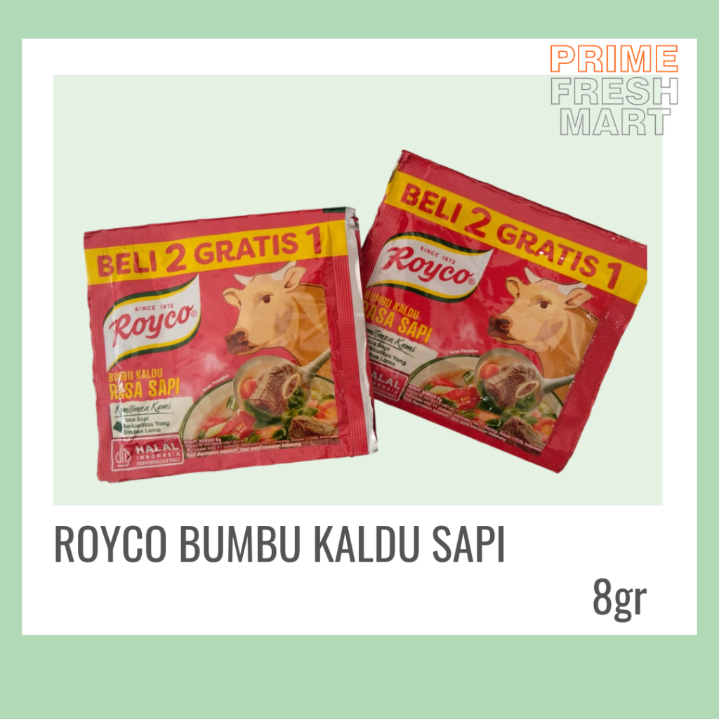 

Royco Bumbu Kaldu Sapi Kemasan 8gr dan 94gr