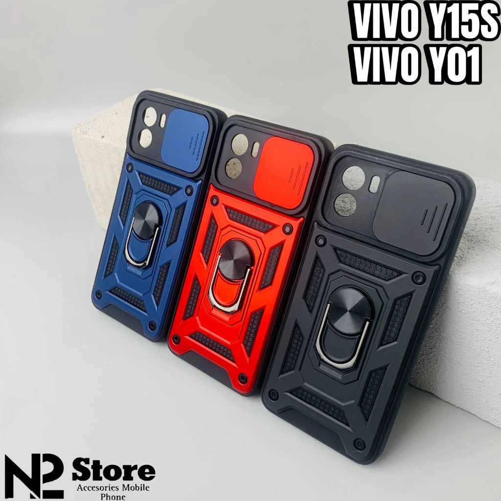 CASE ARMOR VIVO Y01 Y15S TRANSFORMER KICKSTAND SLIDE PROTECT CAMERA!!!