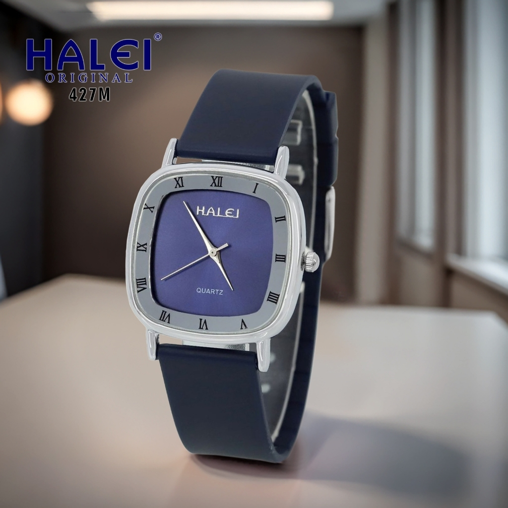 Halei Watch 427 M  - Jam Tangan Halei Pria Karet Analog Kekinian  - Tahan Air dan Garansi 1 Tahun. F
