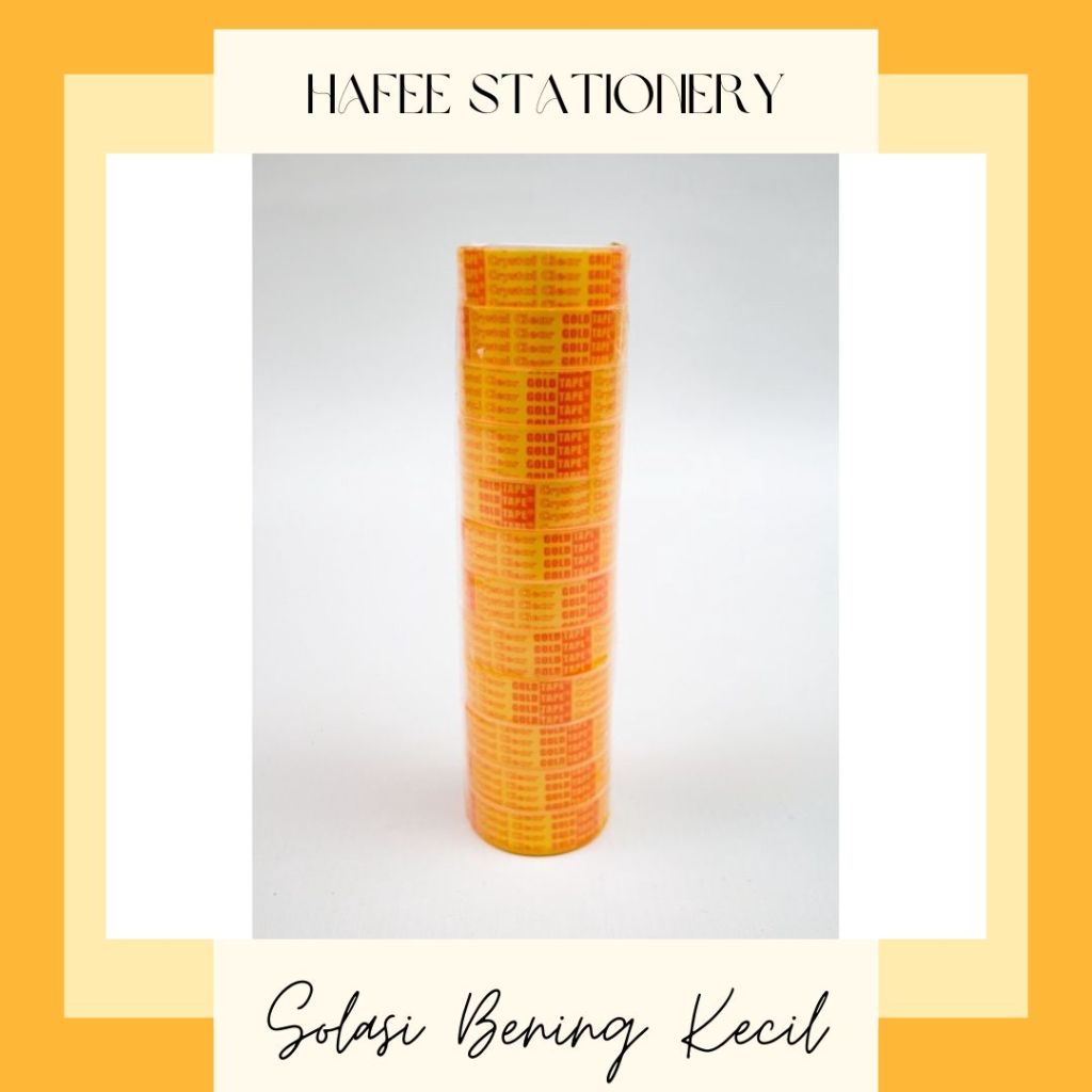 

Solasi Bening Kecil Gold Tape Isolasi (dapat kirim instant bandung)