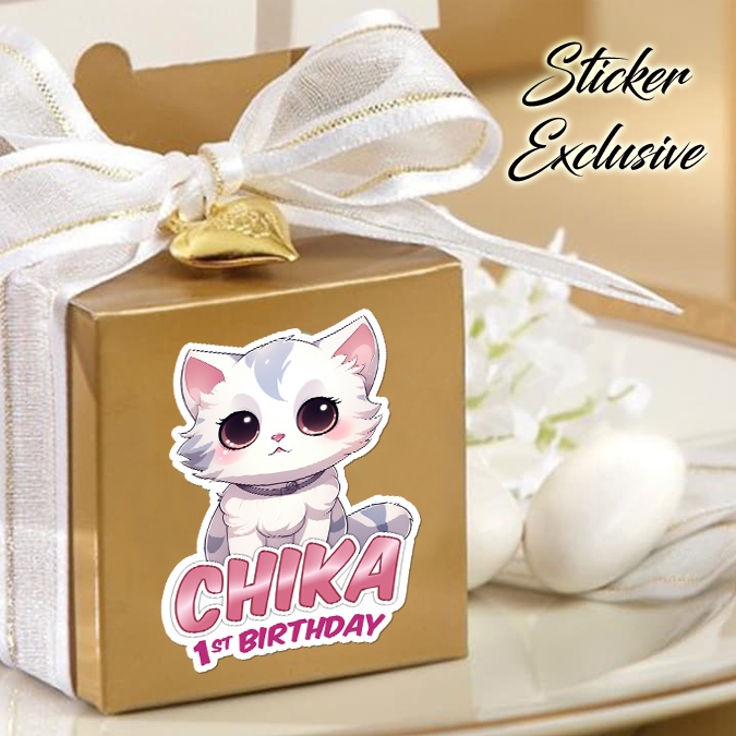 

50 STIKER / STICKER CAT 2-1 UTK BAG / BENTO / SOUVENIR ULTAH ULANG TAHUN