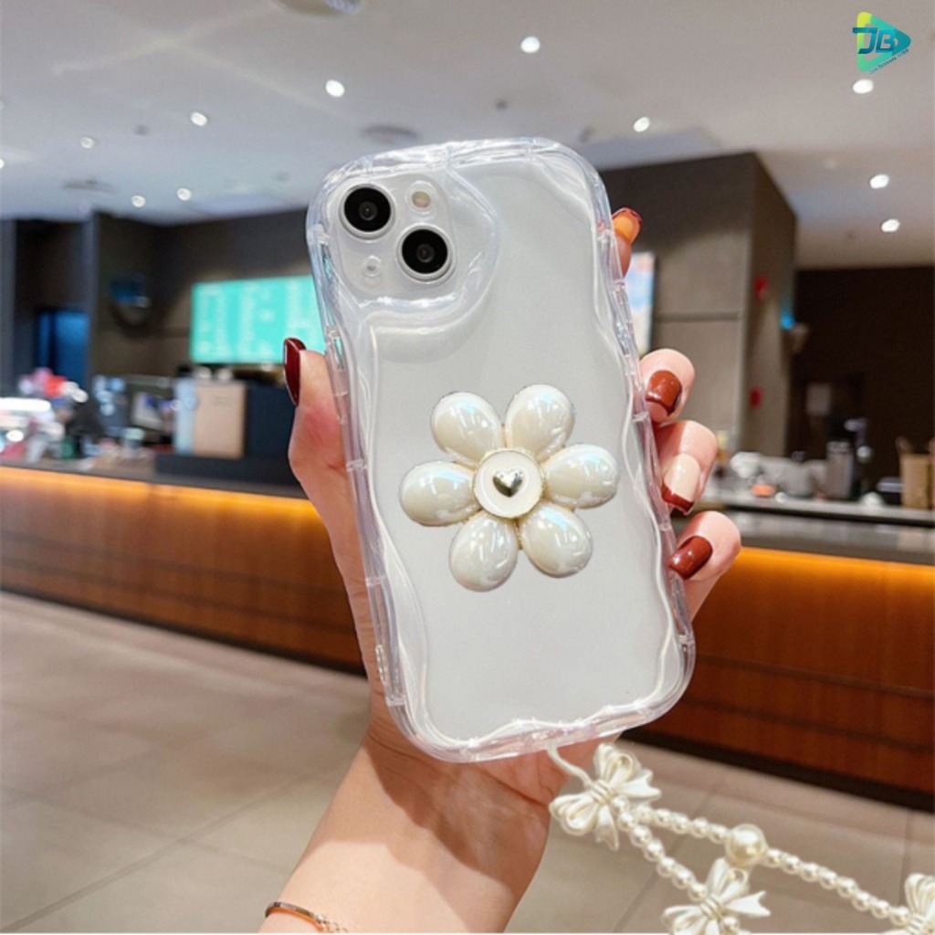 GC111 Melting Clear Popsocket 3D Flower Bracelet Bowknot Softcase / Casing Hp for IPHONE 6+ 7 8 7+ 8