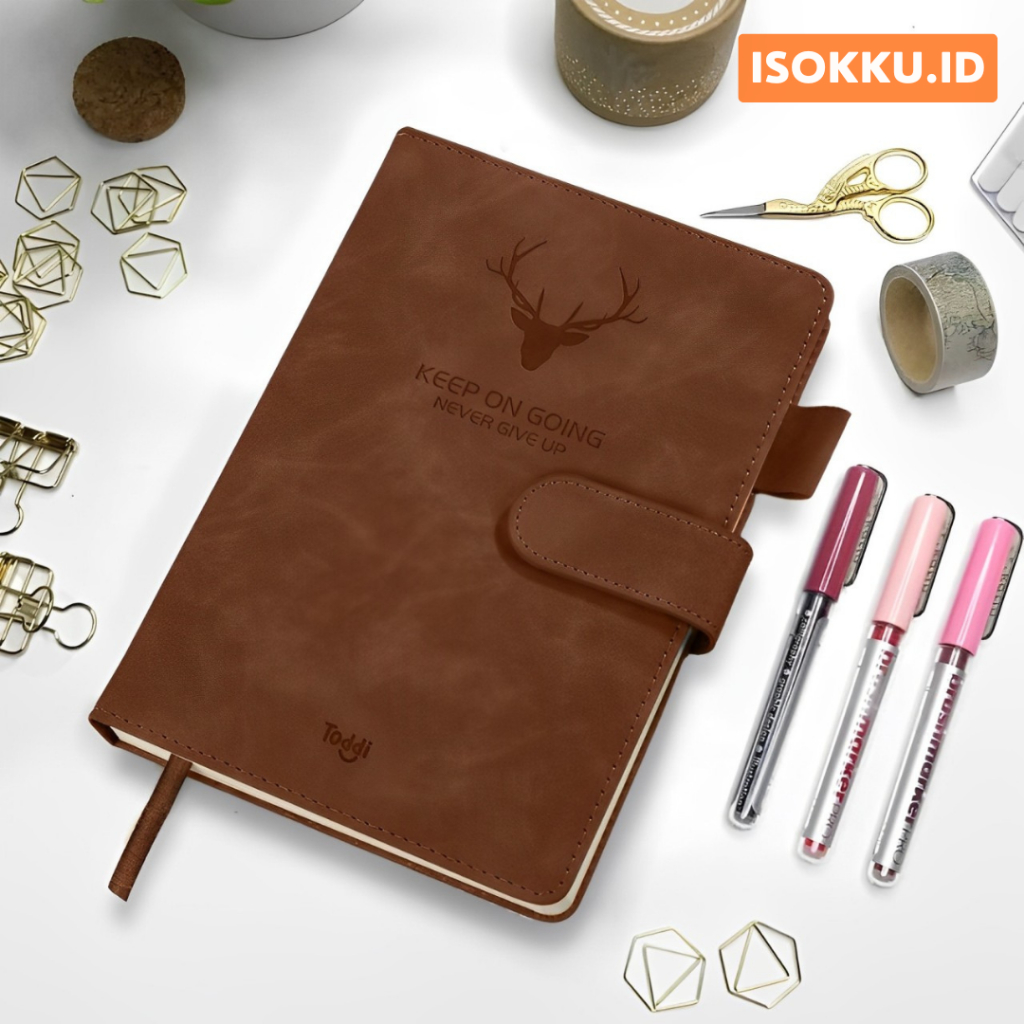 

Buku Catatan Harian Notebook Cover Kulit Magnetic Buckle A5