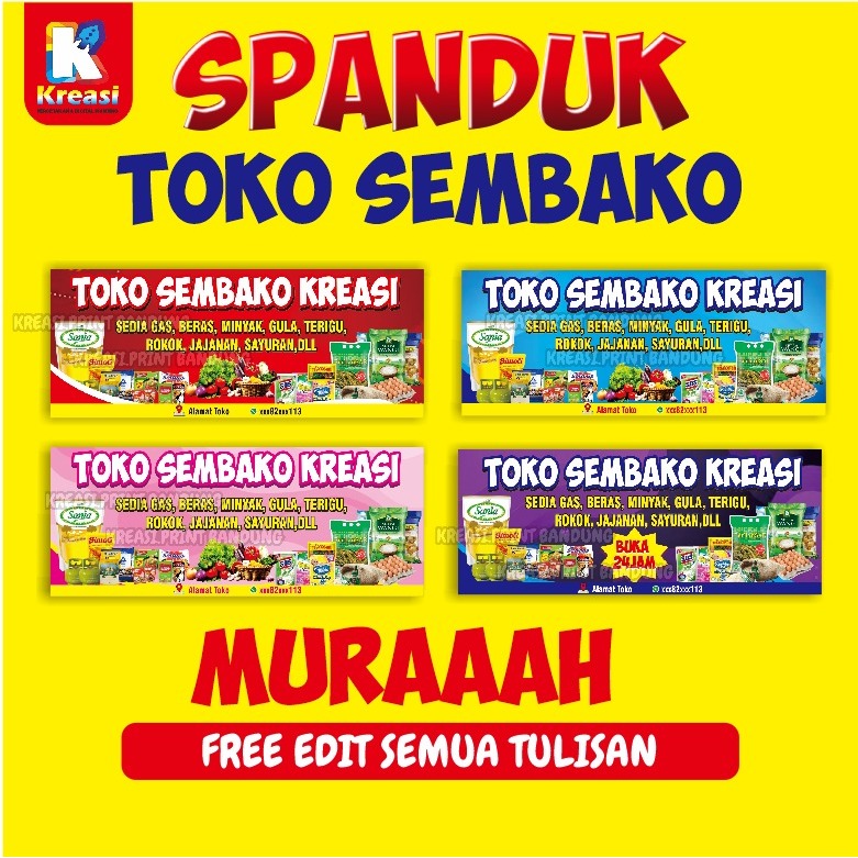 SPANDUK TOKO SEMBAKO MURAH / BANNER TOKO SEMBAKO