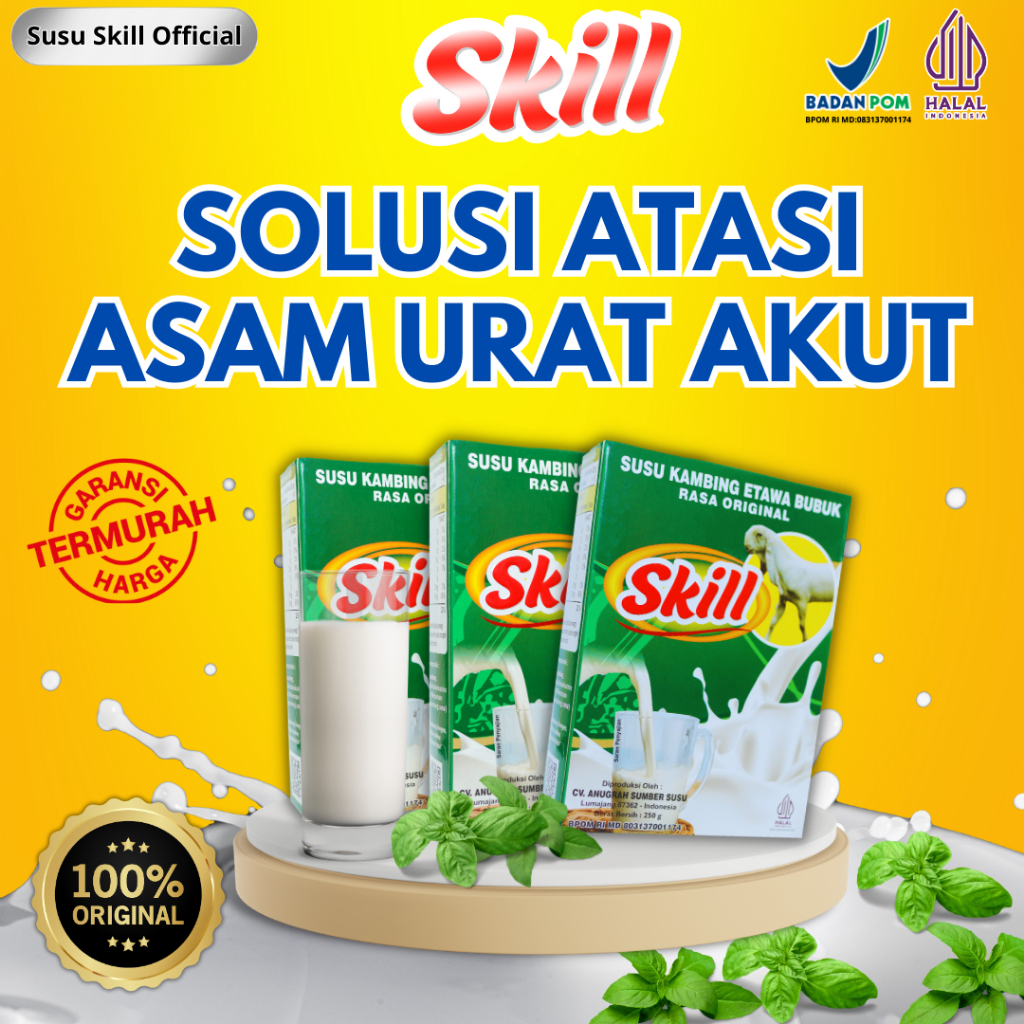 

Susu Etawa Skill - Susu Kambing Etawa Original Baik untuk Asam Urat 1 Box Kemasan Refill