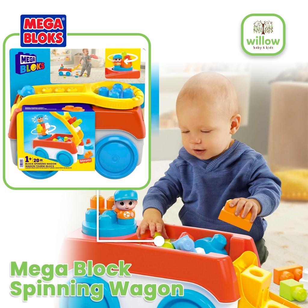 Mainan Motorik Anak - Mega Block Spinning Wagon