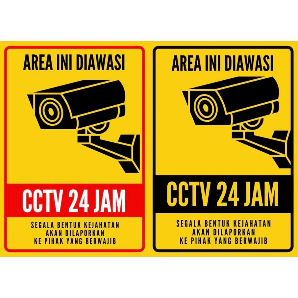 

Stiker vinyl anti air AREA DIPANTAU CCTV 24 JAM PORTRAIT sudah laminasi glossy Tahan Air/Panas