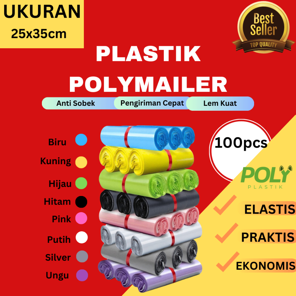 

Polymailer Plastik Packing 25x35cm Isi 100Pcs