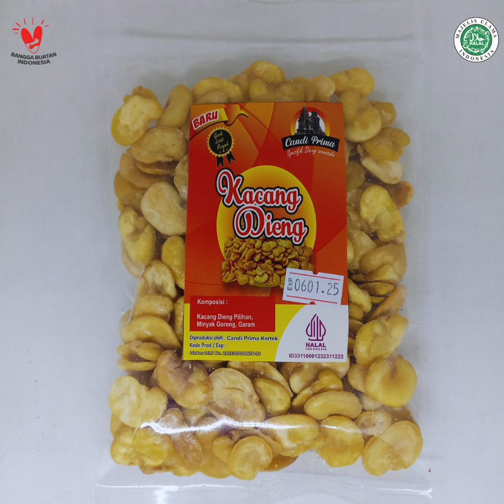 

Kacang Koro Kupas Gurih Asin Original Khas Dieng Merk Candi Prima