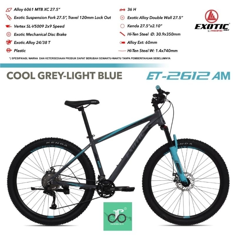 Sepeda MTB 27.5" Exotic 2612 AM FL 2x9speed ET 2612 AM FL