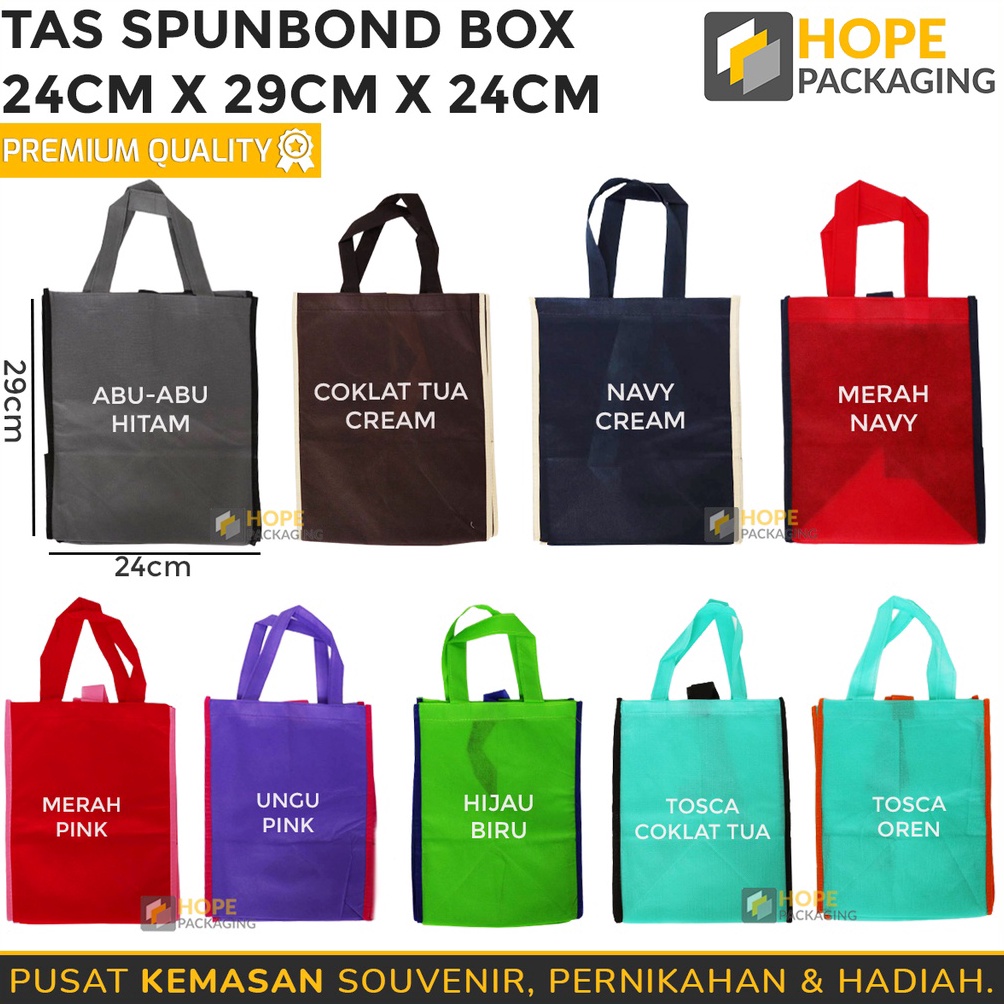 

TERLARISSS Goodie Bag Polos Spunbond Box S M Tali Tas Kain Kantong Bahan Tebal Tas Souvenir Murah