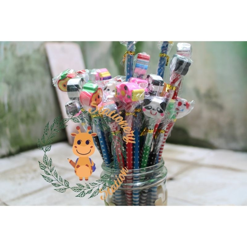 

Pensil Kayu HB Karakter Lucu dan Penghapus Gemas Berbagai Bentuk