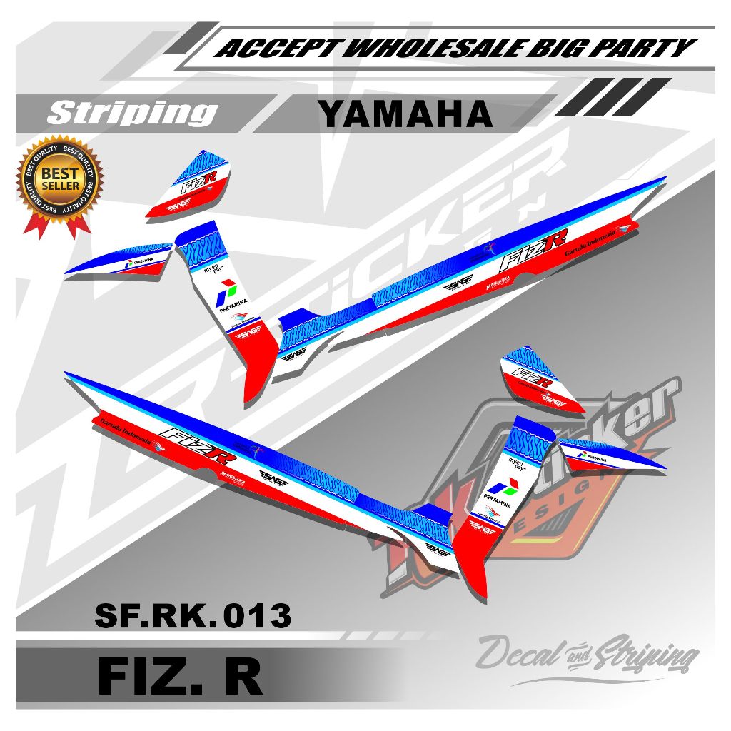Sticker Striping FIZ R - Stiker Striping Variasi Desain Mandalika Rk-013
