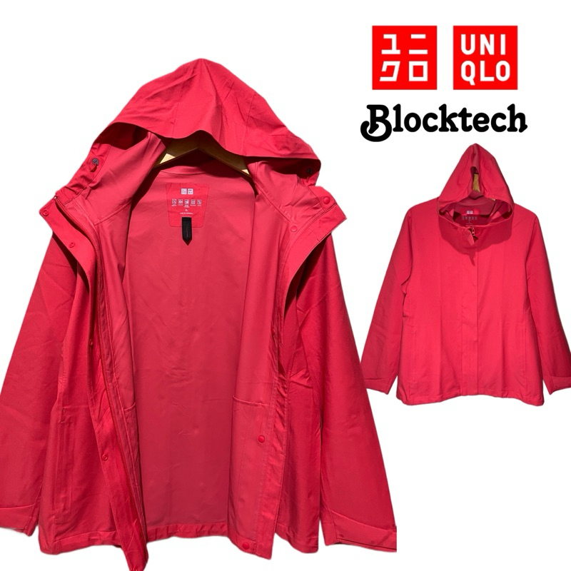 UNIQLO BLOCKTECH Red Original Jaket Outdoor Brand Thrift