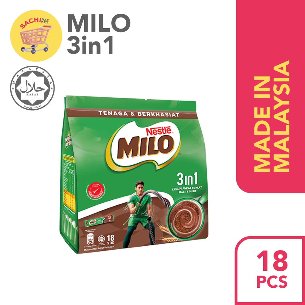 

NESTLE MILO 3in1 Malaysia Susu Bubuk Coklat Original Malaysia bukan MILO Singapore (18pcs)