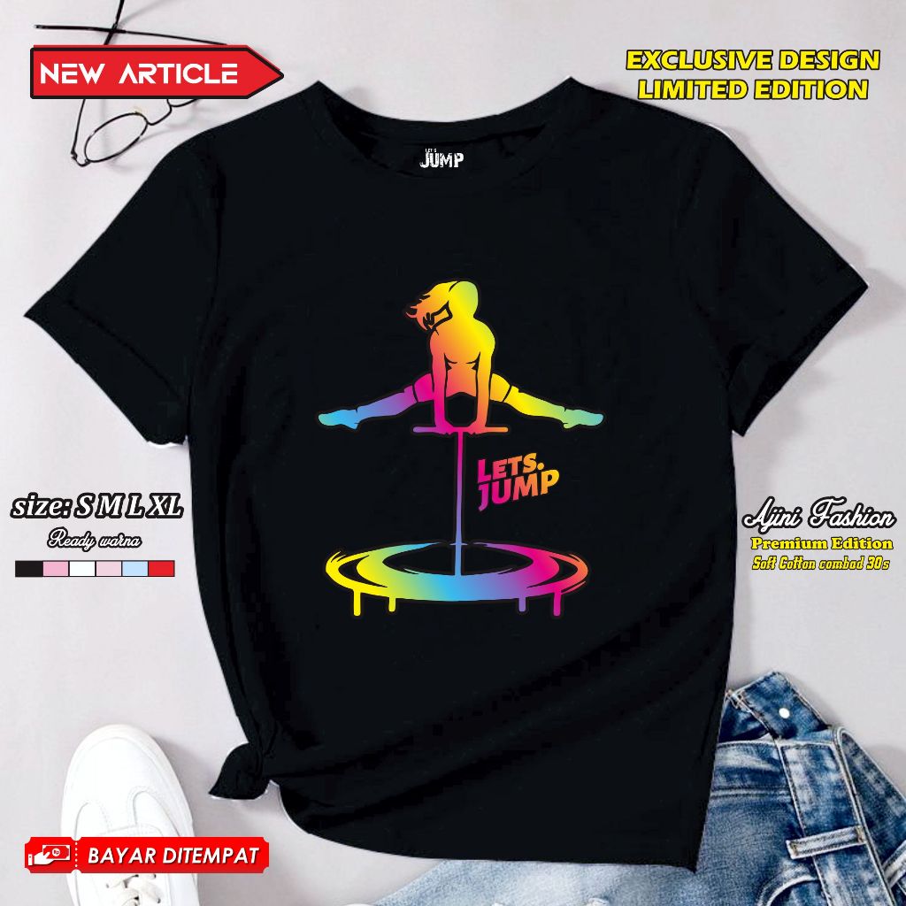kaos trampo atasan olahraga trampolin baju trampolin sports senam gym ( trampo gradation ) fitnes