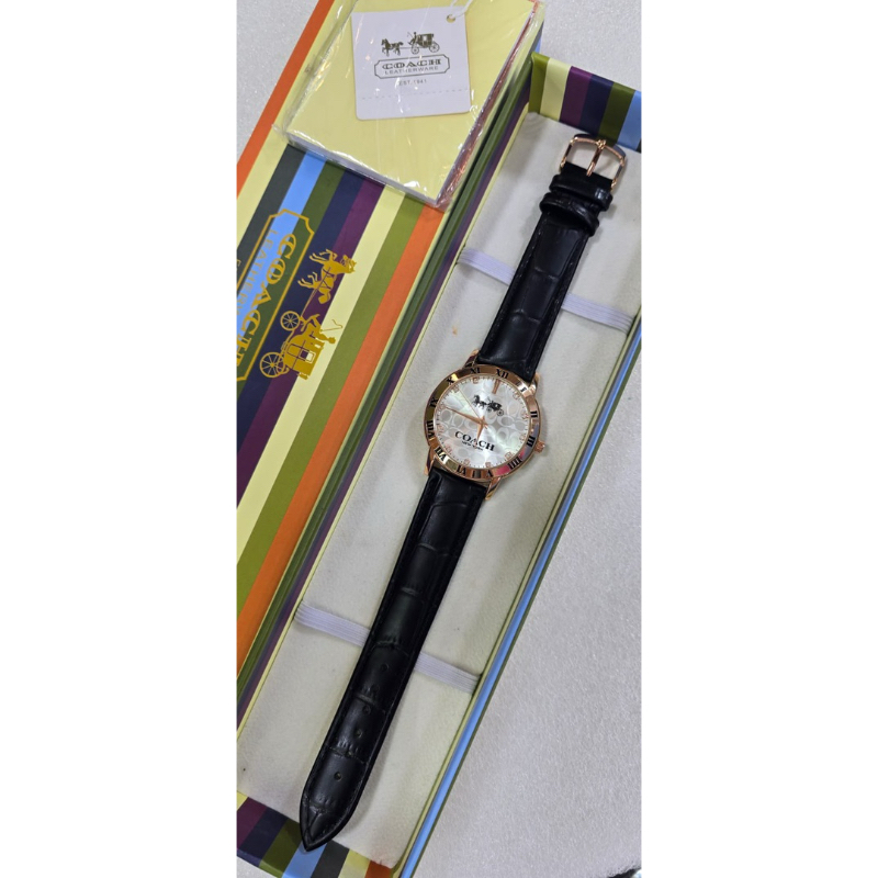 ( BISA COD ) Jam Tangan Wanita COACH Tali Kulit Jam Tangan Fashion Cewek