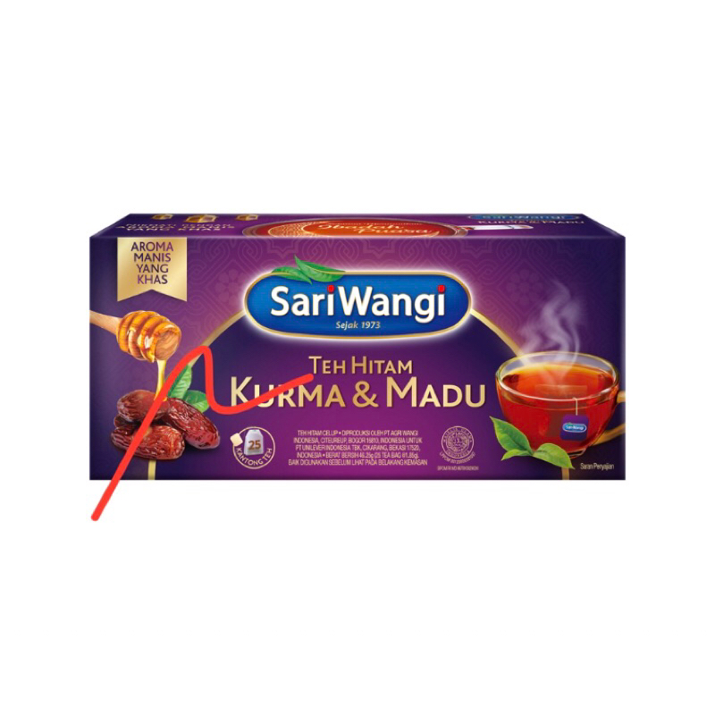 

Sariwangi Sari wangi teh hitam 25s kurma madu